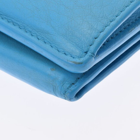 BALENCIAGA Paper Mini Wallet Blue Calf Trifold - Picture 5 of 12